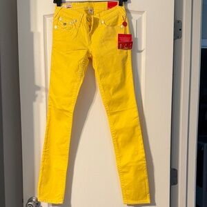 True Religion Yellow Skinny Jeans